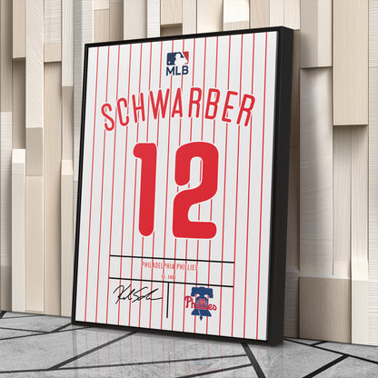 Kyle Schwarber Phillies Jersey Canvas Print | Wall Art Decor