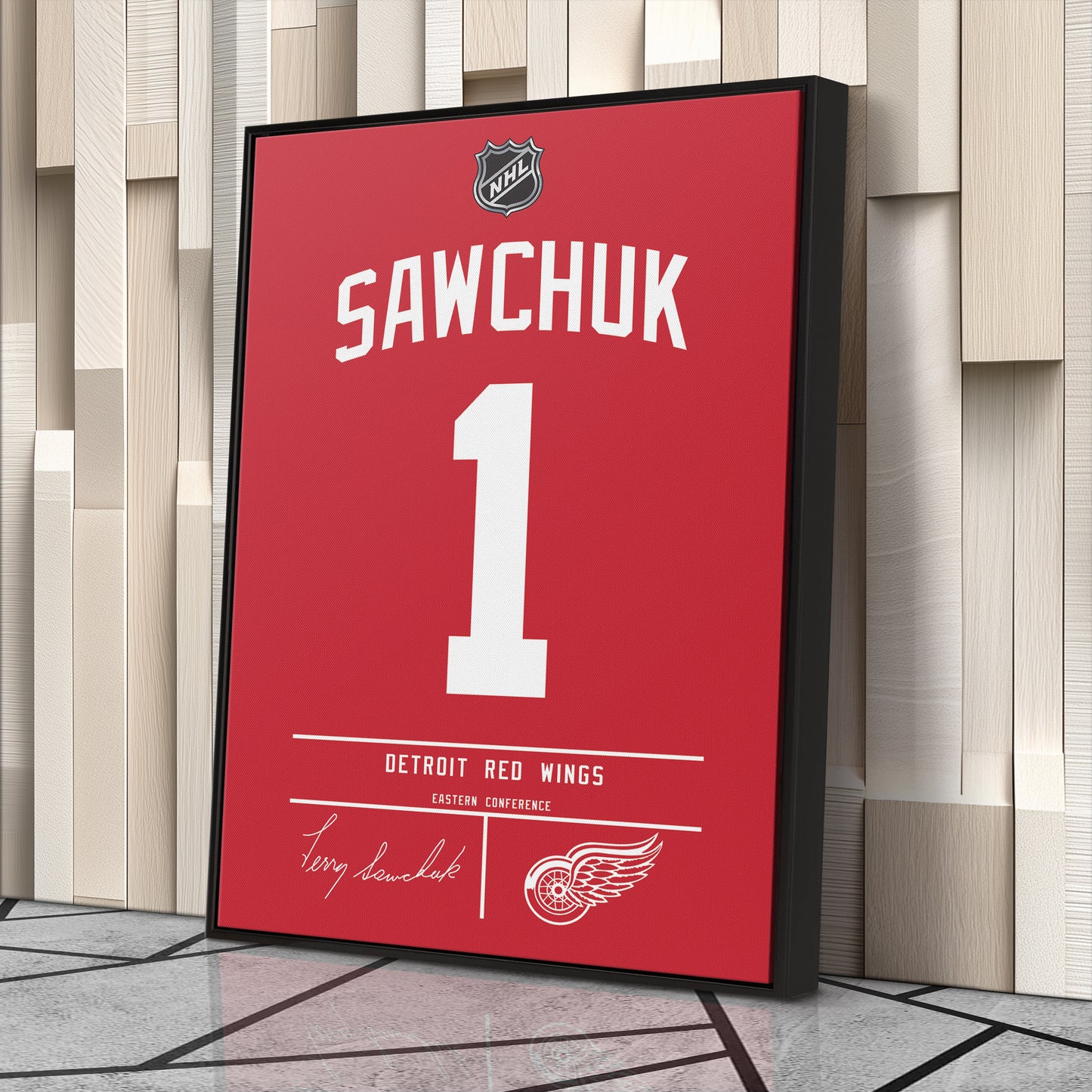 Terry Sawchuk Red Wings Jersey Canvas Print | Wall Art Decor