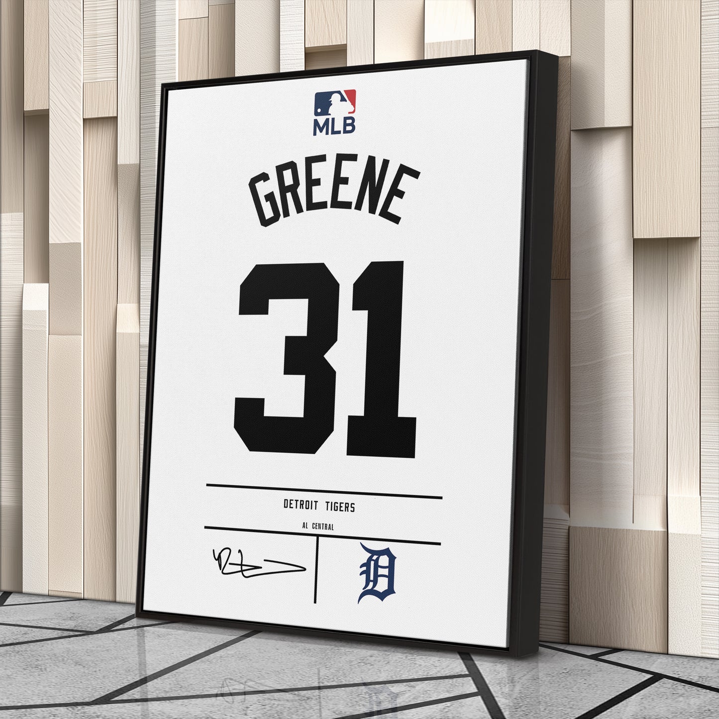 Riley Greene Detroit Tigers Jersey Canvas Wall Art