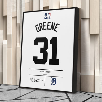 Riley Greene Detroit Tigers Jersey Canvas Wall Art
