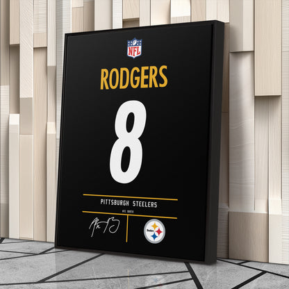 Aaron Rodgers Pittsburgh Steelers Jersey Canvas Wall Art