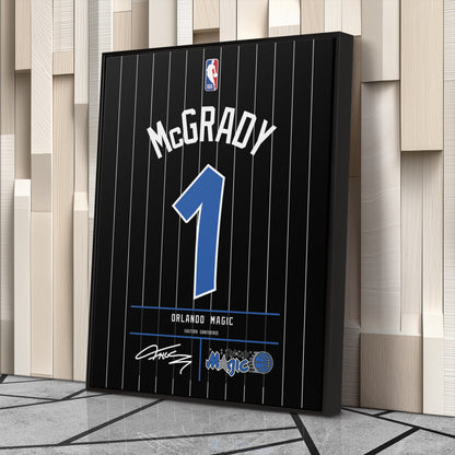 Tracy McGrady Orlando Magic Jersey Canvas Wall Art