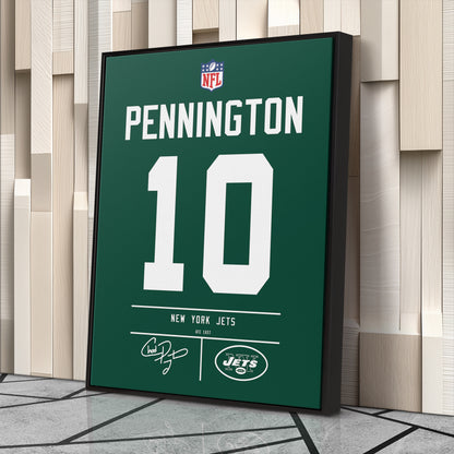 Chad Pennington Jets Jersey Canvas Print | Wall Art Decor