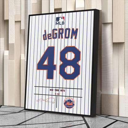 Jacob deGrom Mets Jersey Canvas Print | Wall Art Decor