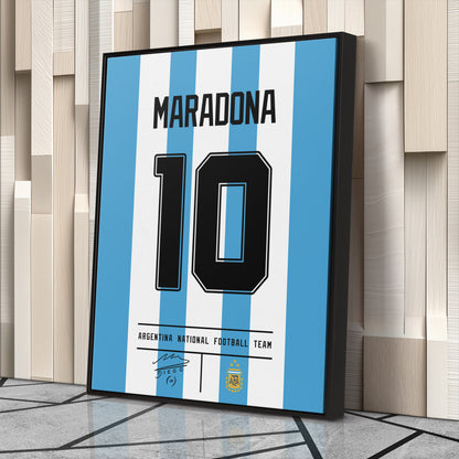 Diego Maradona Argentina Jersey Canvas Print | Wall Art Decor