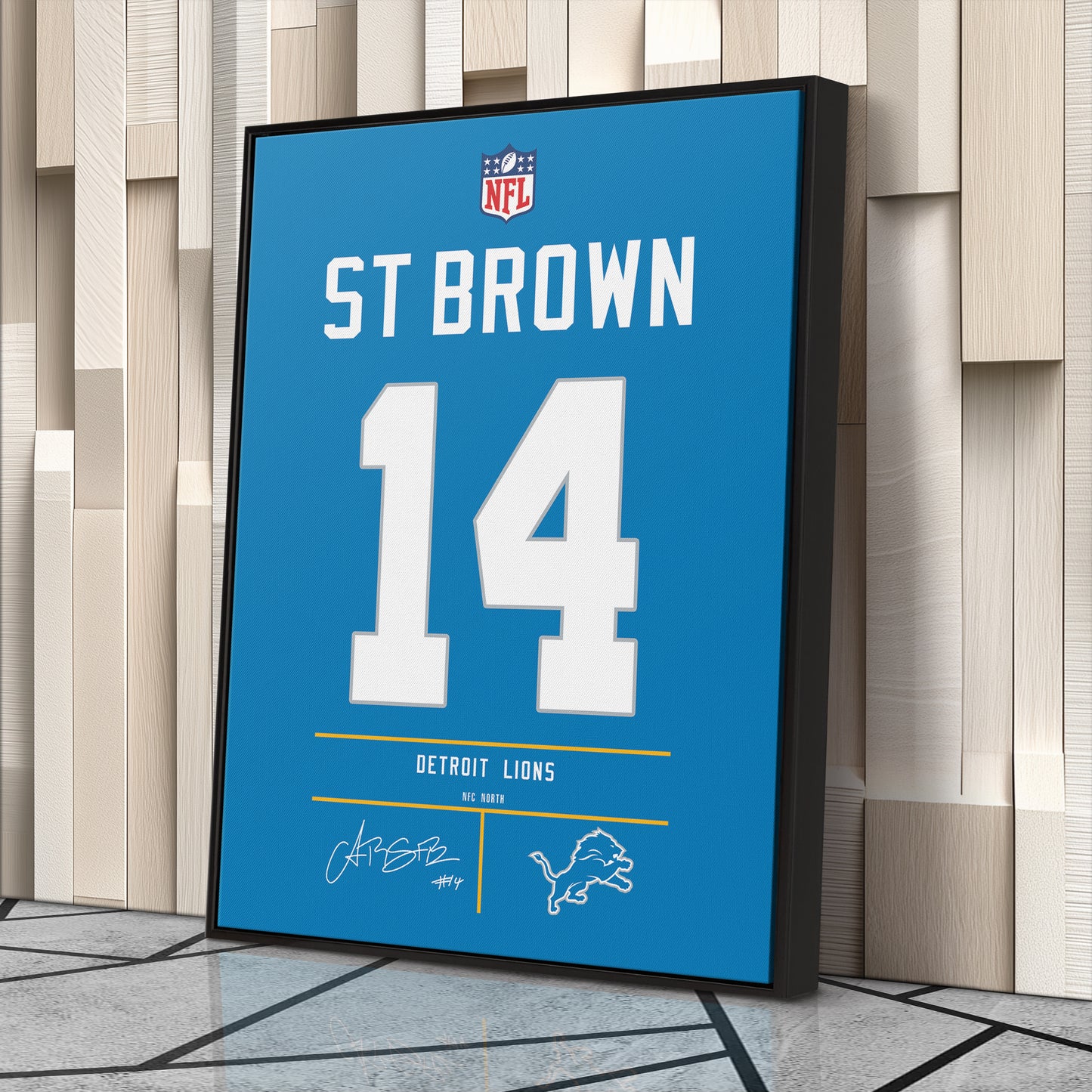 Amon-Ra St. Brown Lions Jersey Canvas Print | Wall Art Decor