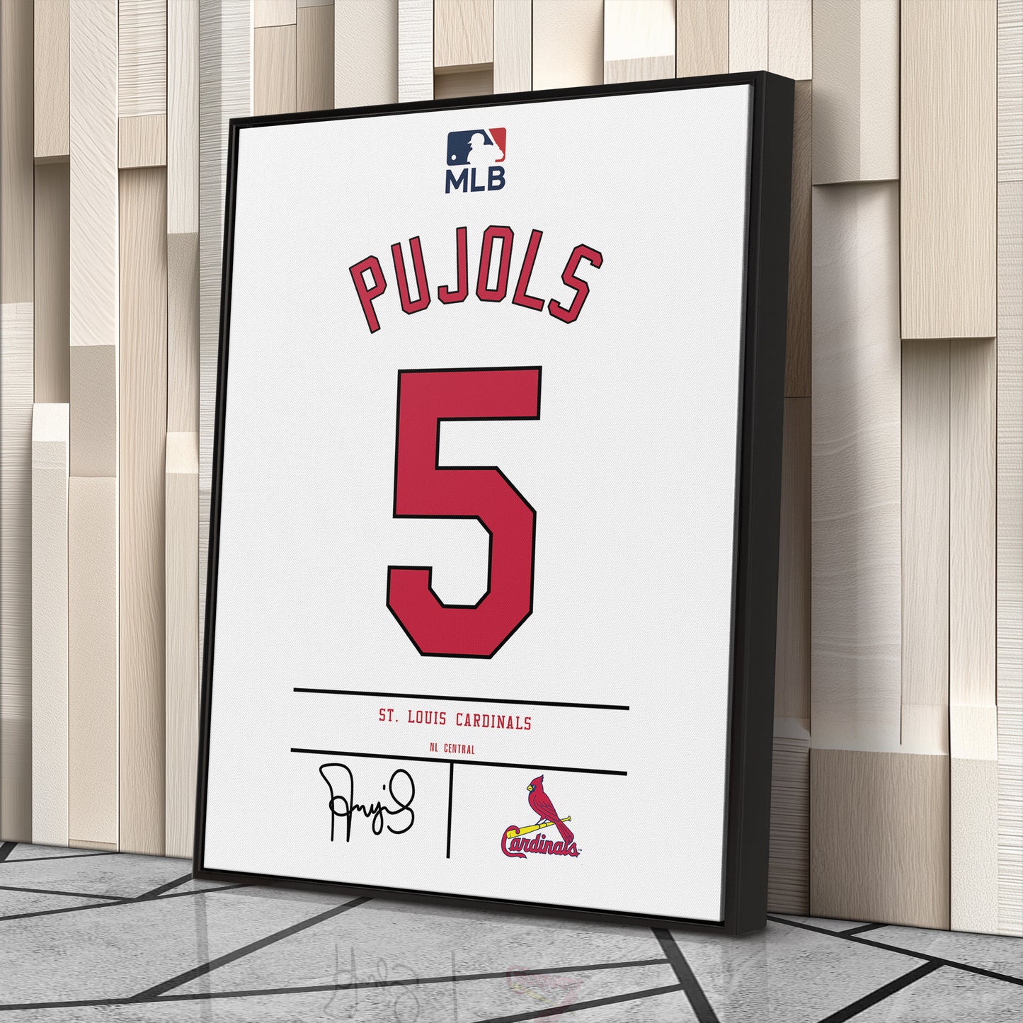 Albert Pujols St. Louis Cardinals Jersey Canvas Wall Art