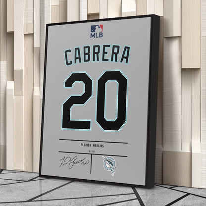 Miguel Cabrera Marlins Jersey Canvas Print | Wall Art Decor