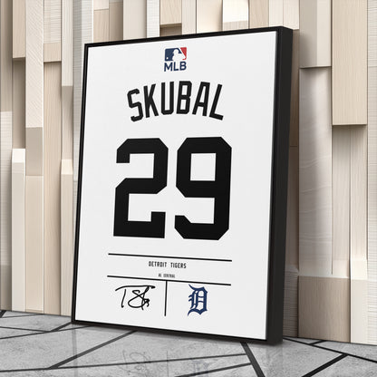Tarik Skubal Tigers Jersey Canvas Print | Wall Art Decor