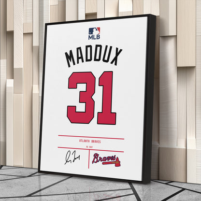 Greg Maddux Atlanta Braves Jersey Canvas Wall Art