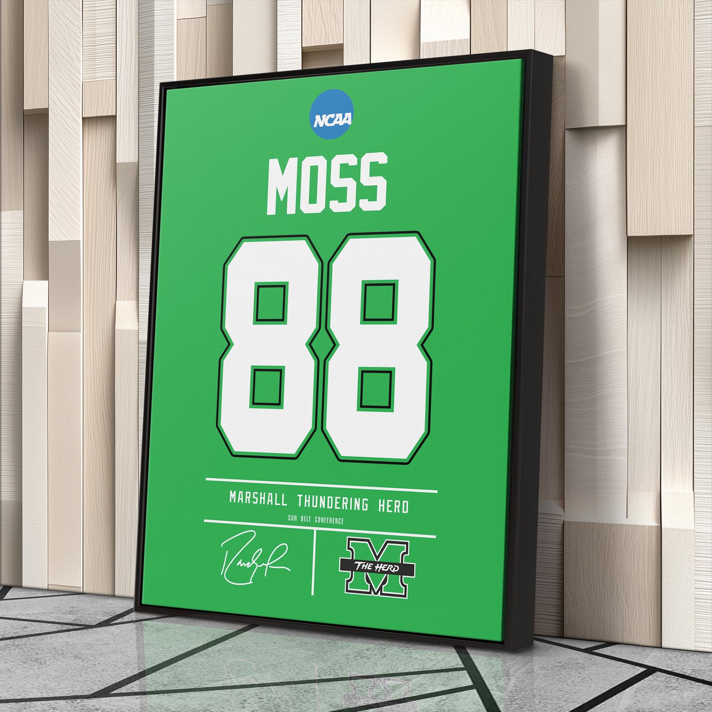 Randy Moss Thundering Herd Jersey Canvas Print | Wall Art Decor