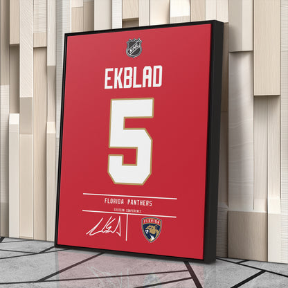 Aaron Ekblad Panthers Jersey Canvas Print | Wall Art Decor