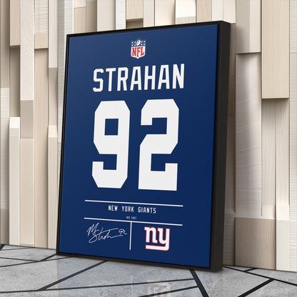 Michael Strahan Giants Jersey Canvas Print | Wall Art Decor