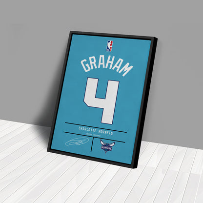 Devonte' Graham Hornets Jersey Canvas Print | Wall Art Decor