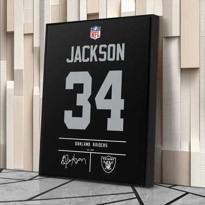 Bo Jackson Oakland Raiders Jersey Canvas Wall Art