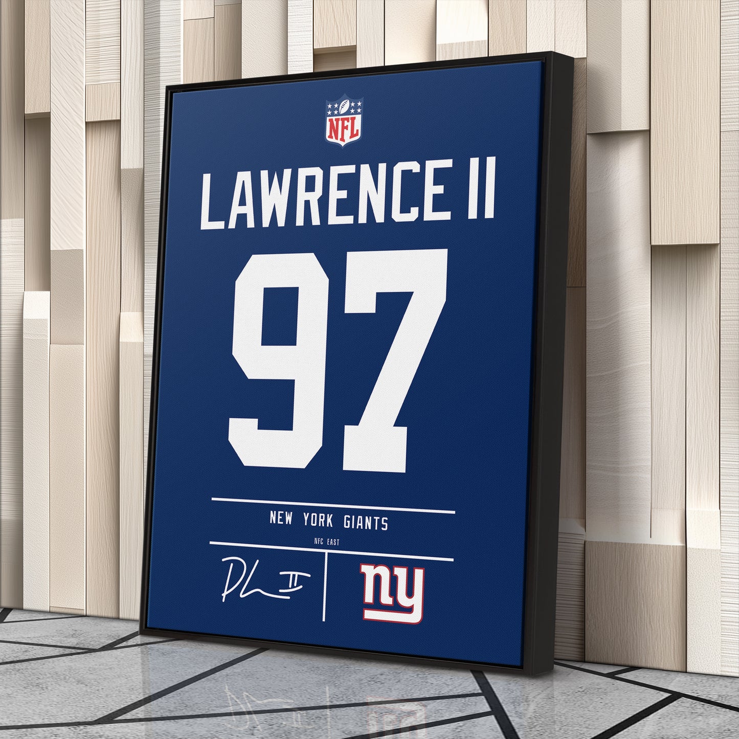 Dexter Lawrence New York Giants Jersey Canvas Wall Art