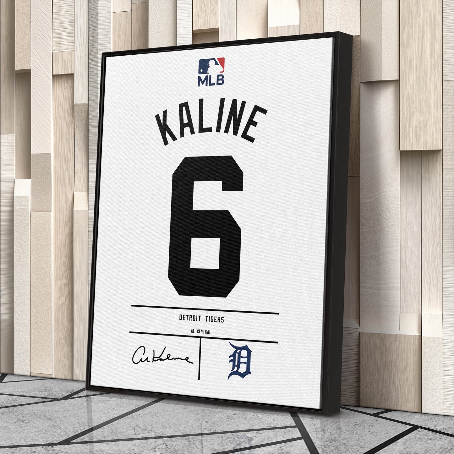 Al Kaline Detroit Tigers Jersey Canvas Wall Art