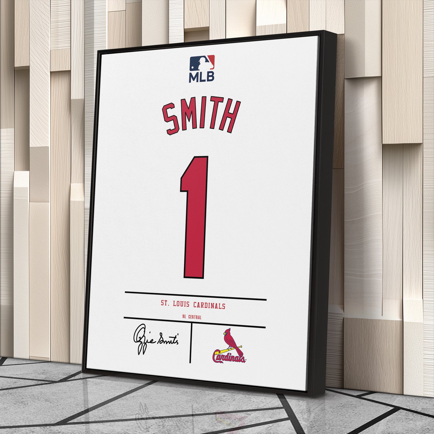Ozzie Smith St. Louis Cardinals Jersey Canvas Wall Art