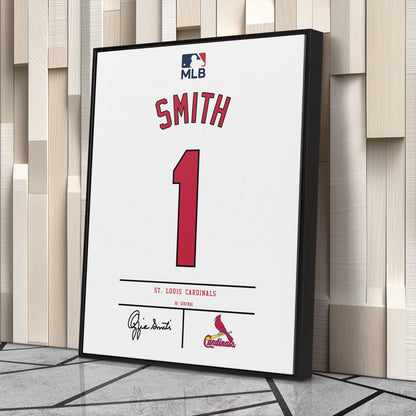 Ozzie Smith St. Louis Cardinals Jersey Canvas Wall Art