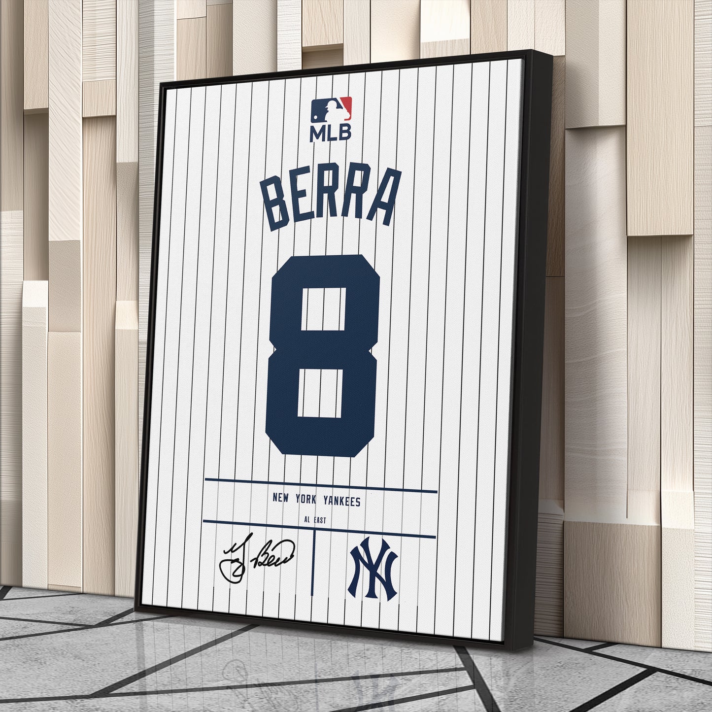 Yogi Berra New York Yankees Jersey Canvas Wall Art