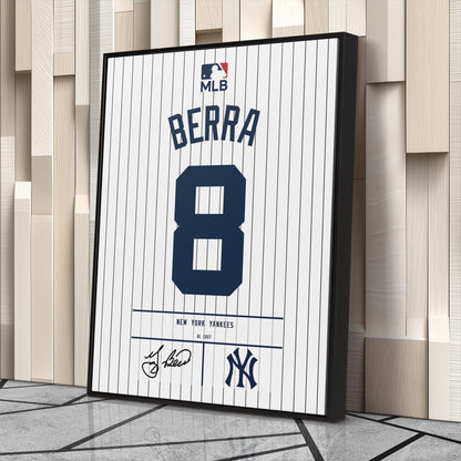 Yogi Berra New York Yankees Jersey Canvas Wall Art