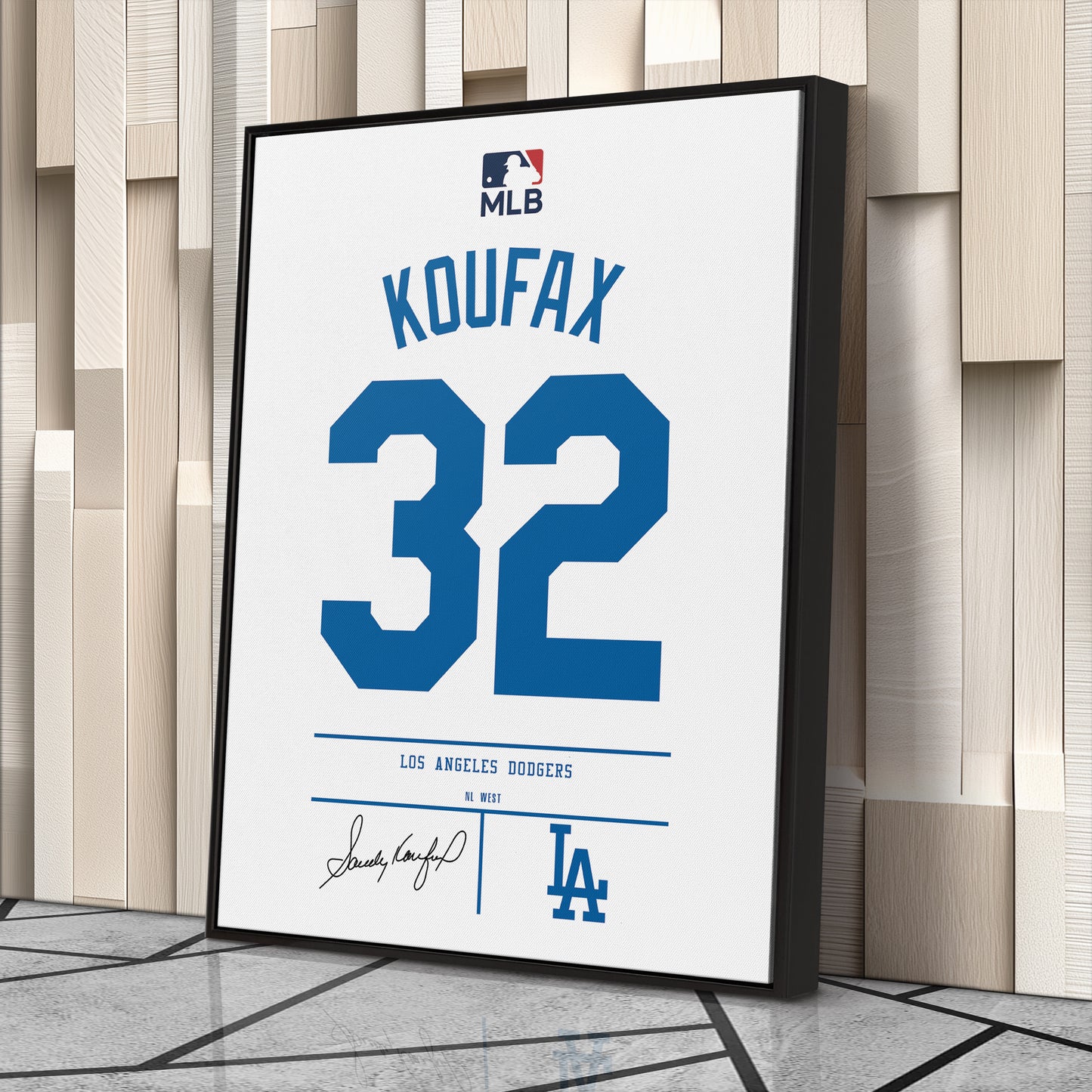 Sandy Koufax Los Angeles Dodgers Jersey Canvas Wall Art