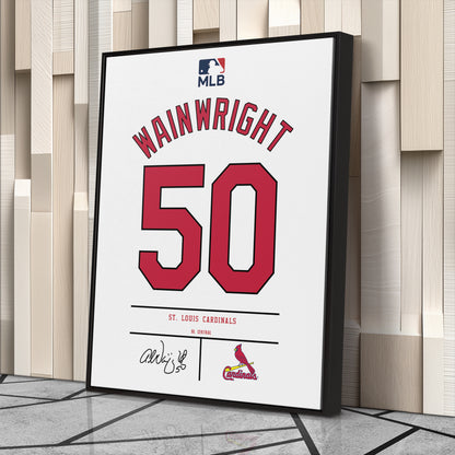 Adam Wainwright St. Louis Cardinals Jersey Canvas Wall Art