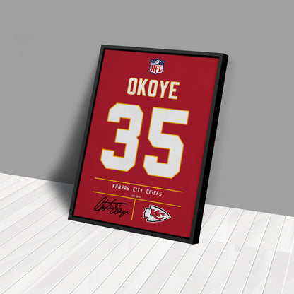 Christian Okoye Chiefs Jersey Canvas Print  Wall Art Decor