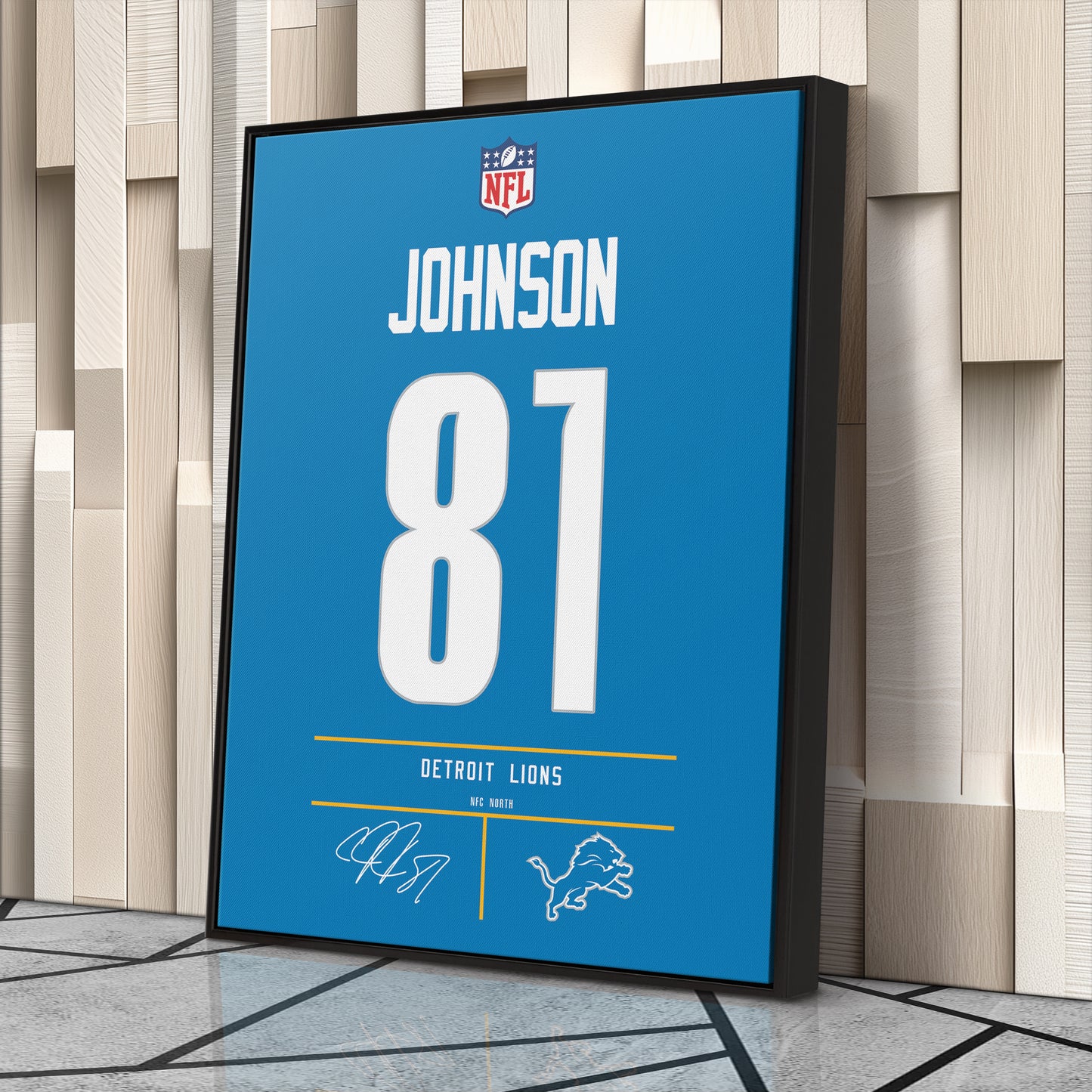 Calvin Johnson Lions Jersey Canvas Print | Wall Art Decor