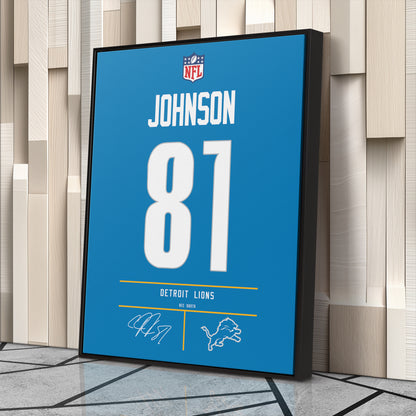 Calvin Johnson Lions Jersey Canvas Print | Wall Art Decor
