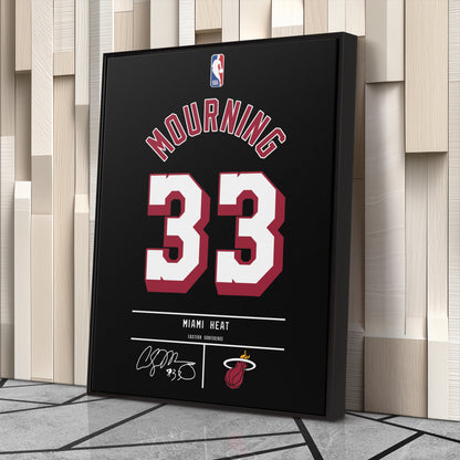 Alonzo Mourning Heat Jersey Canvas Print | Wall Art Decor