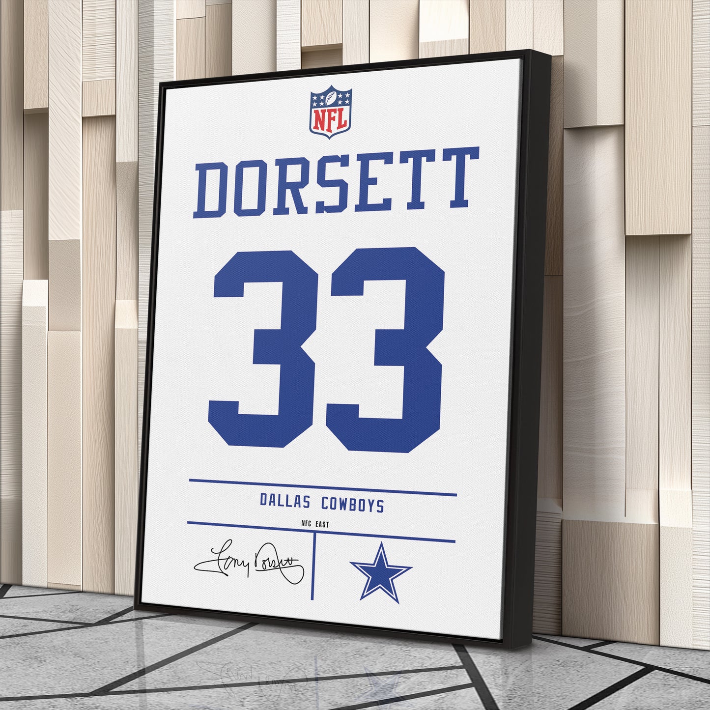 Tony Dorsett Cowboys Jersey Canvas Print | Wall Art Decor