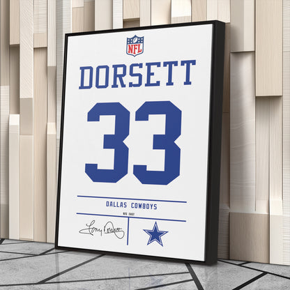 Tony Dorsett Cowboys Jersey Canvas Print | Wall Art Decor
