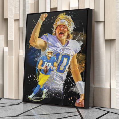 Justin Herbert Chargers Canvas Print | Los Angeles Football Wall Art