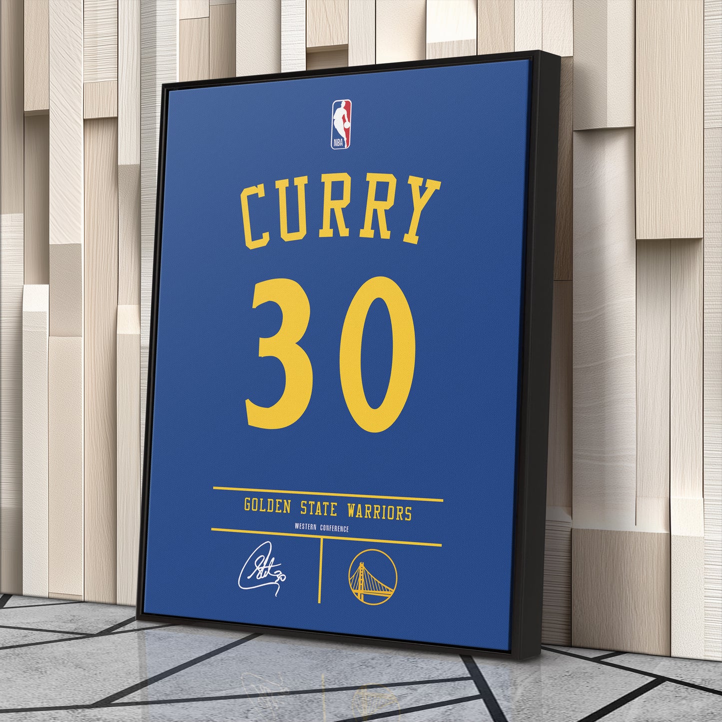 Stephen Curry Warriors Jersey Canvas Print | Wall Art Decor