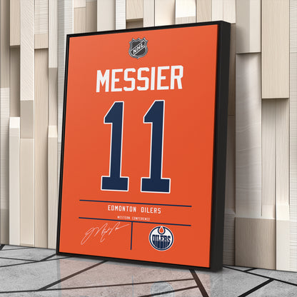 Mark Messier Oilers Jersey Canvas Print | Wall Art Decor