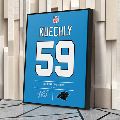 Luke Kuechly Panthers Jersey Canvas Print | Wall Art Decor