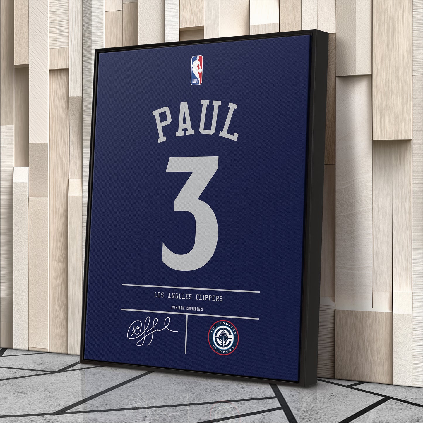 Chris Paul  Los Angeles Clippers Jersey Canvas Wall Art