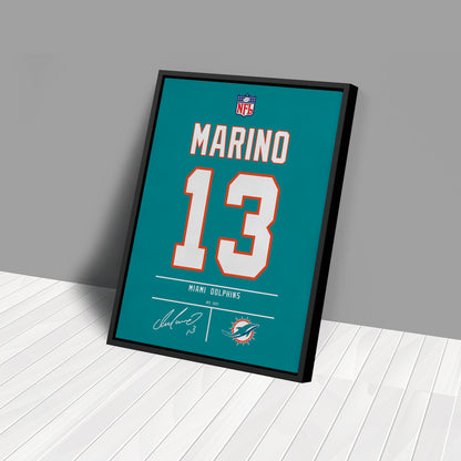 Dan Marino Dolphins Jersey Canvas Print | Wall Art Decor