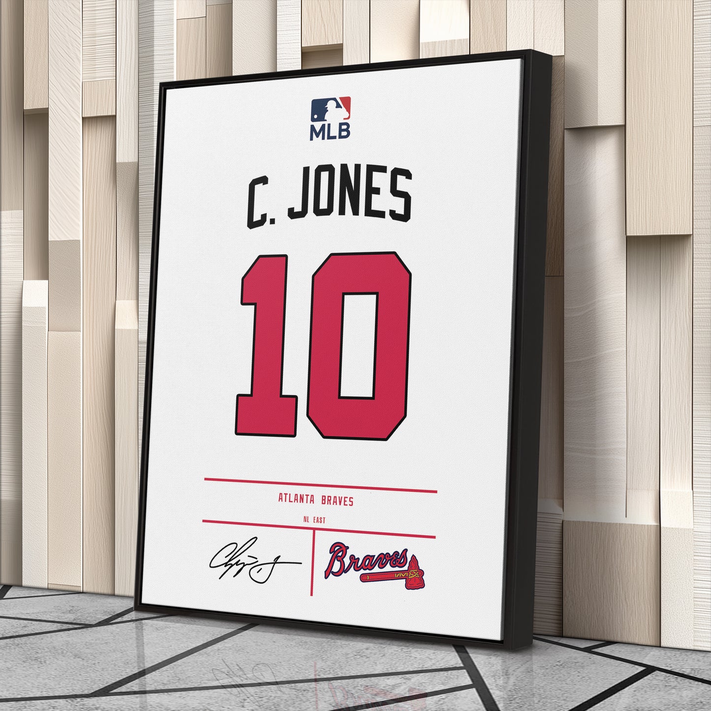Chipper Jones Atlanta Braves Jersey Canvas Wall Art