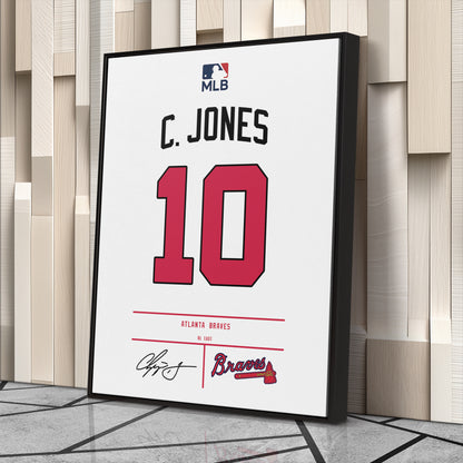 Chipper Jones Atlanta Braves Jersey Canvas Wall Art