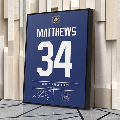 Auston Matthews Maple Leafs Jersey Canvas Print | Wall Art Decor