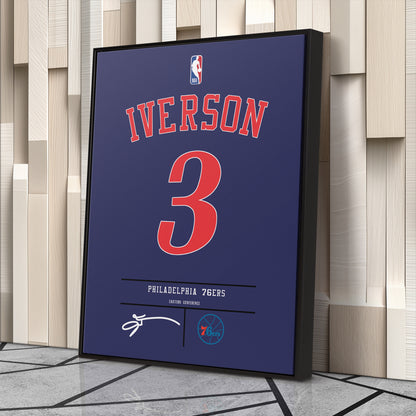Allen Iverson 76ers Jersey Canvas Print | Wall Art Decor