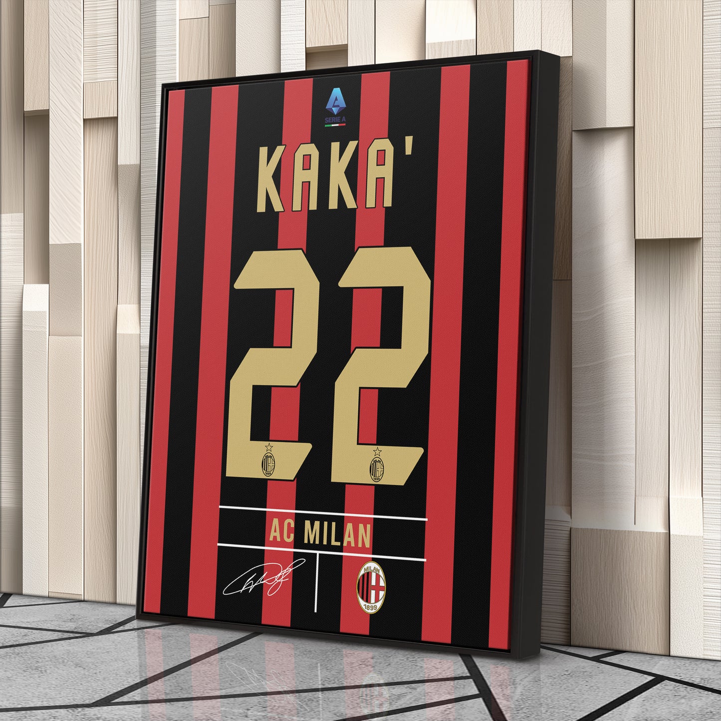 Kaká AC Milan Jersey Canvas Print | Soccer Wall Art Decor