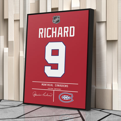 Maurice Richard Canadiens Jersey Canvas Print | Wall Art Decor