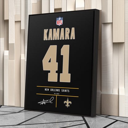 Alvin Kamara Saints Jersey Canvas Print | Wall Art Decor