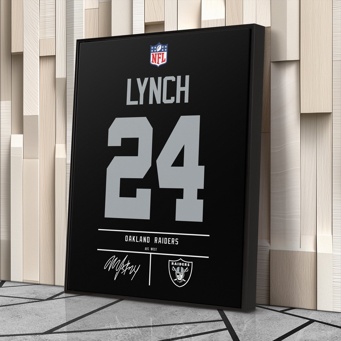Marshawn Lynch Oakland Raiders Jersey Canvas Wall Art