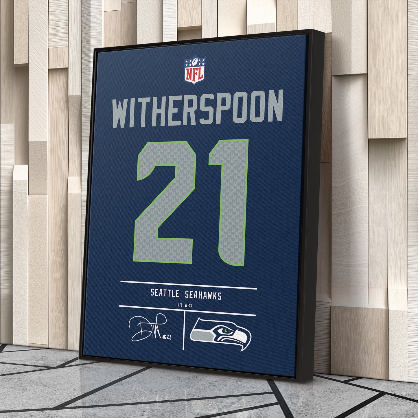 Devon Witherspoon Seattle Seahawks Jersey Canvas Wall Art