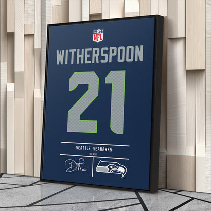Devon Witherspoon Seattle Seahawks Jersey Canvas Wall Art