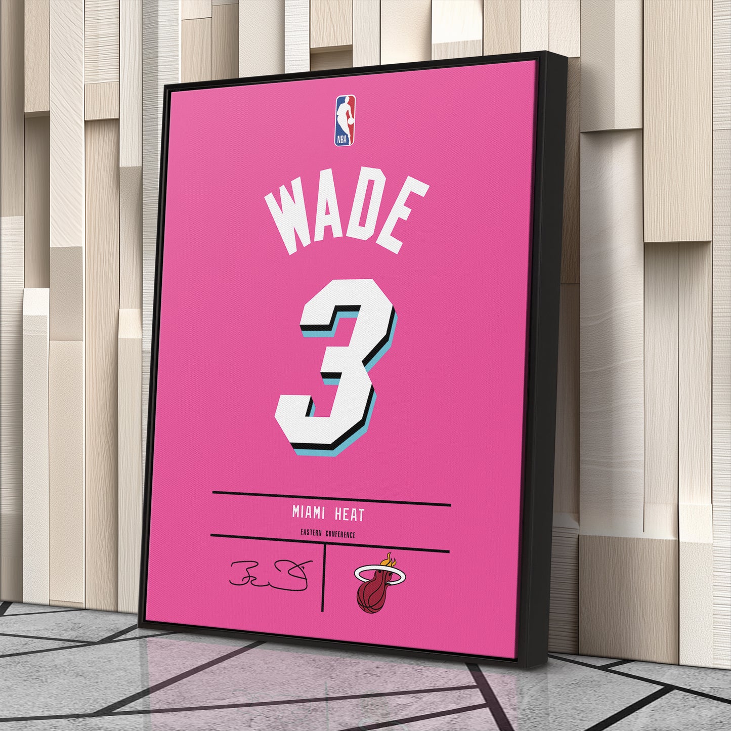 Dwyane Wade Pink Heat Jersey Canvas Print | Wall Art Decor